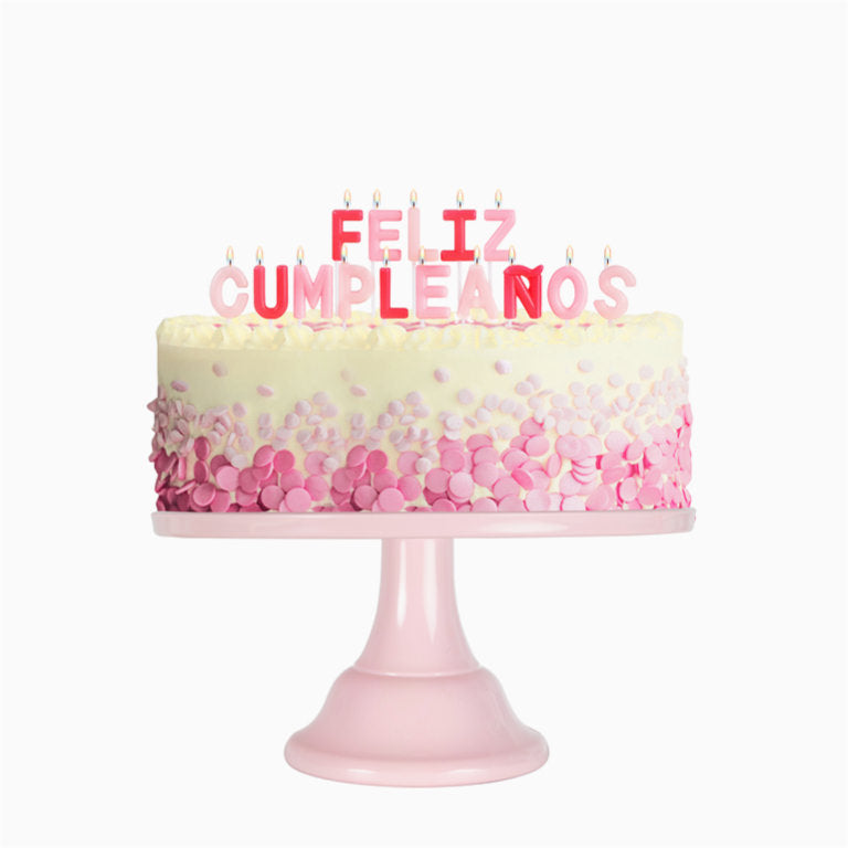 Kerze "Alles Gute zum Geburtstag" Pink / Pack 15 Sie