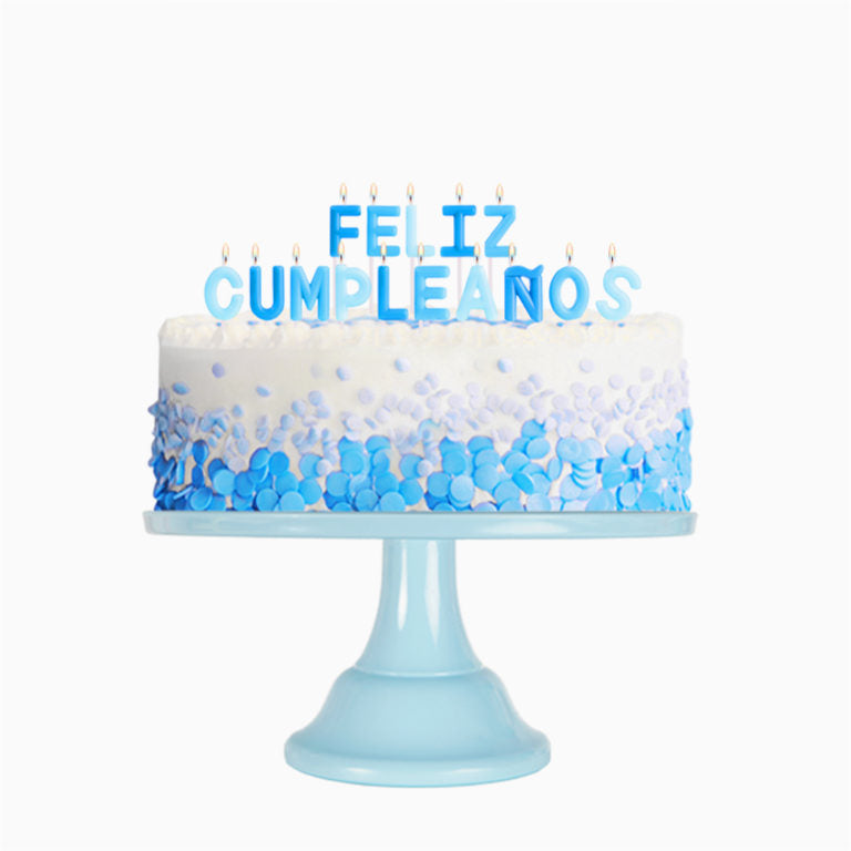 Kerze "Alles Gute zum Geburtstag" blau