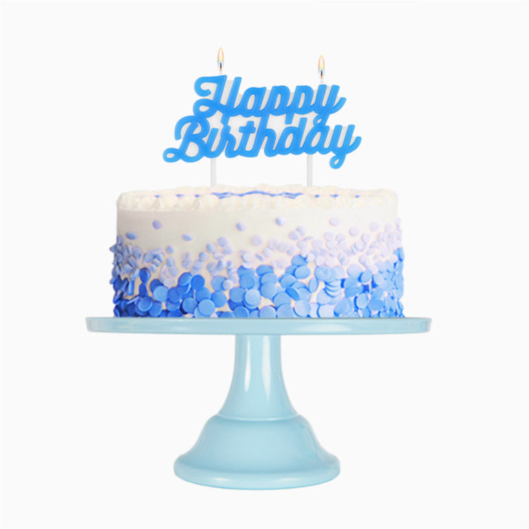 Vela "Happy Birthday" Azul
