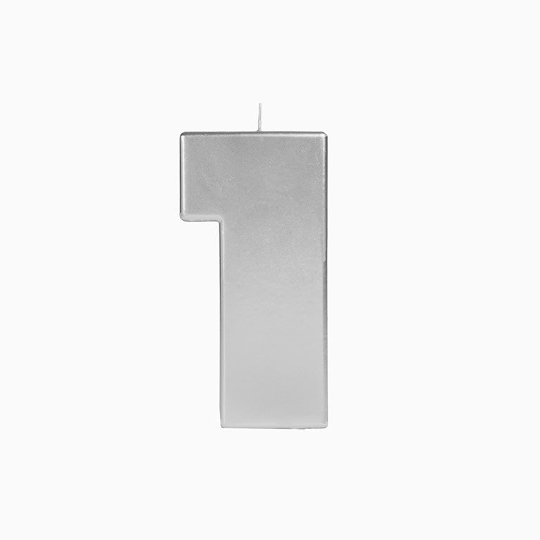 Segel Nummer XXL Metallic 20 cm Silber