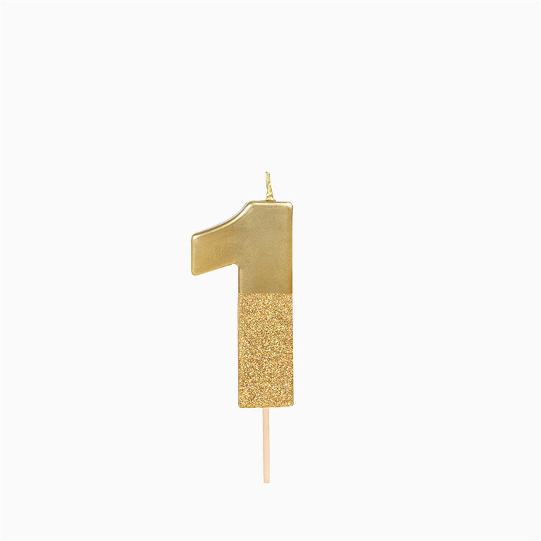 Gold Bicolor Glitter Candle