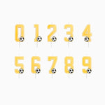 Vela Número Glitter Fútbol 7.5 cm Oro