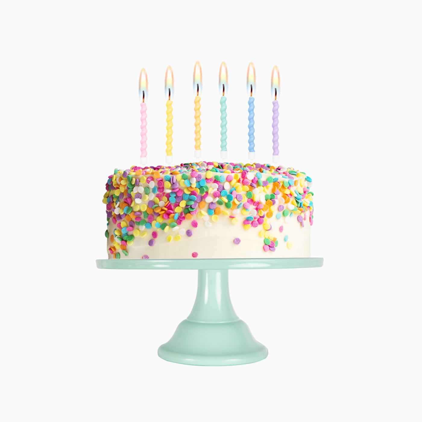 Candele di compleanno tornite color pastello / Confezione da 12 unità