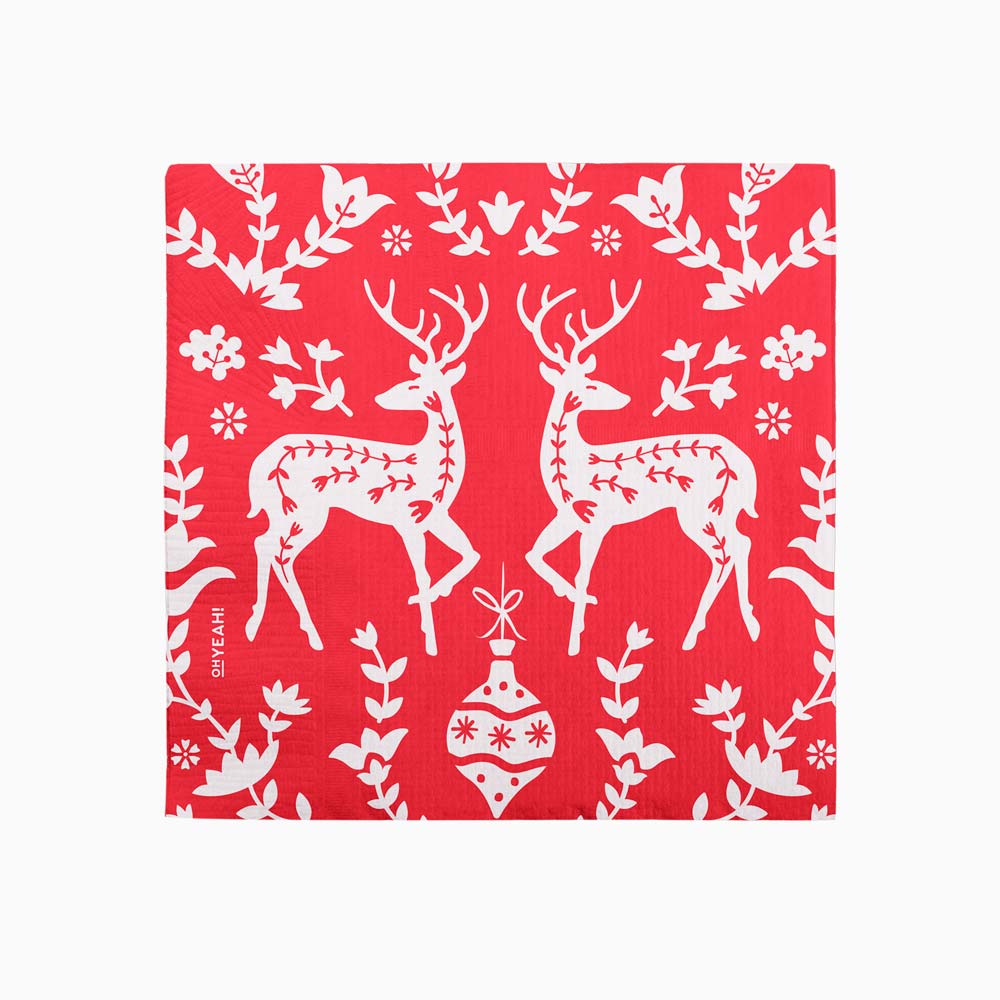 Papierservietten 33 x 33 cm Weihnachten Rentier Rot – Eleganz für Ihre Partys – Oh Yeah!