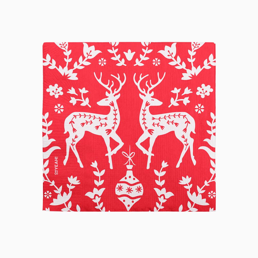 Papel napkins 33x33 cm Christmas red reinde