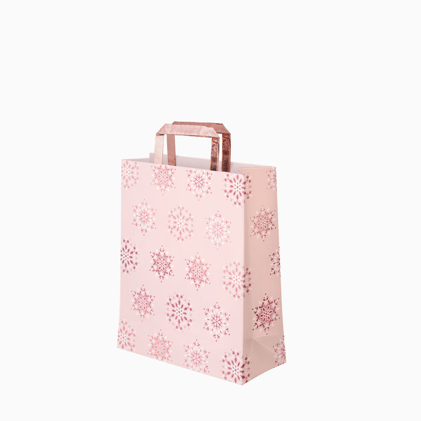 Metallized Pink Snowflake Medium Snow Bag