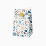 Sacchetto di carta floreale blu pastello / Confezione da 4 unità