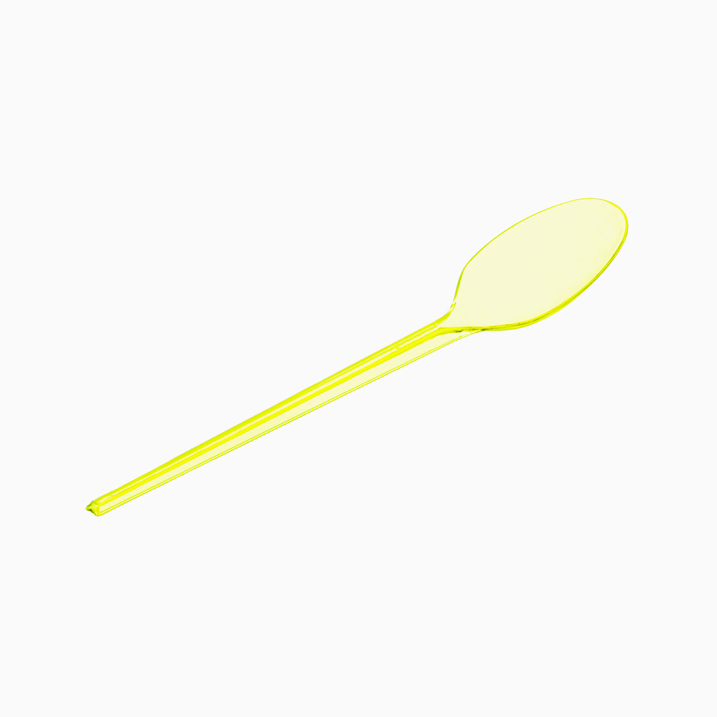 Cucchiaio di plastica fluoro giallo 16,5 cm
