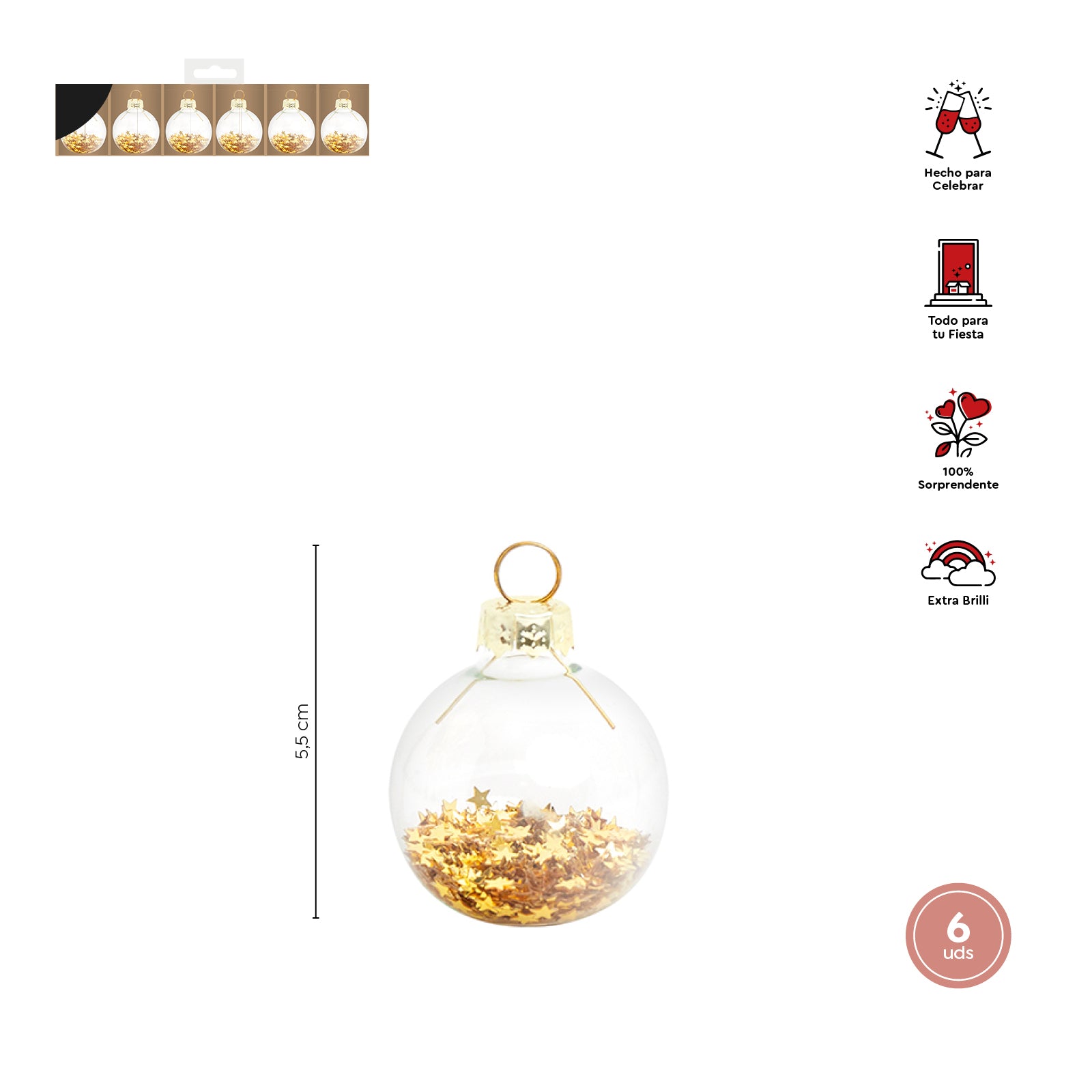 Pack Marssitios Bola MINI CHRISTMAS STARS