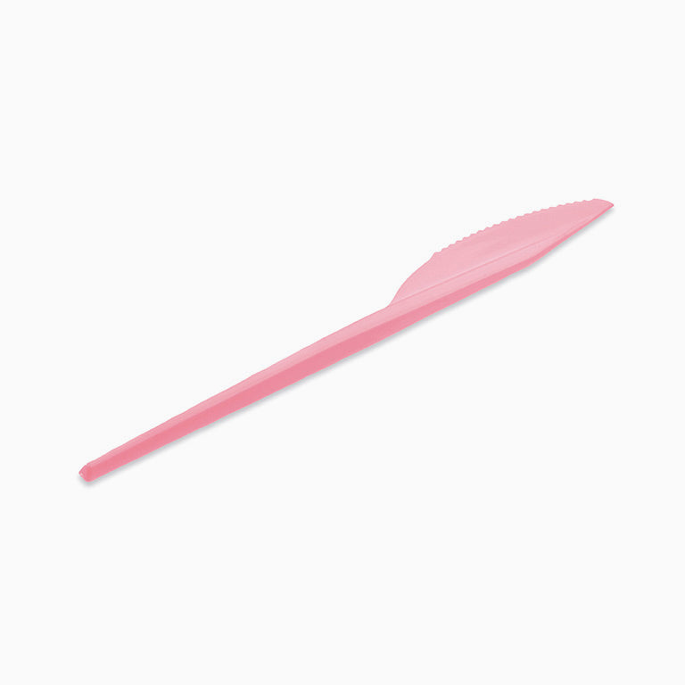 Cuchillo Plástico Reutilizable 16.5 cm Rosa Pastel