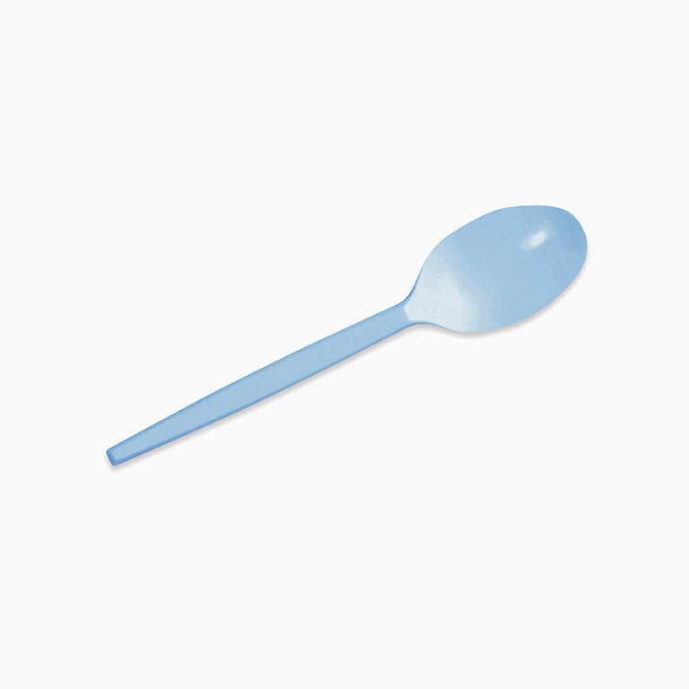 Cucchiaio di plastica riutilizzabile da 16,5 cm pastello blu