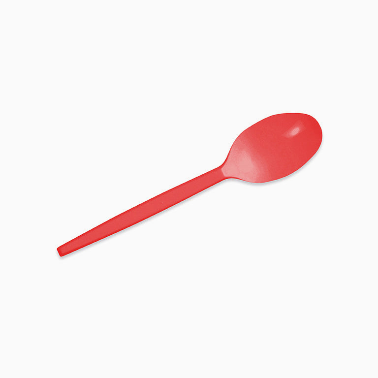 Reusable plastic spoon 16.5 cm red