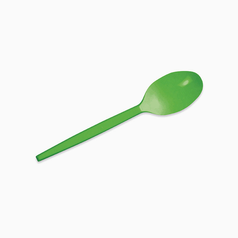 Reusable plastic spoon 16.5 cm green