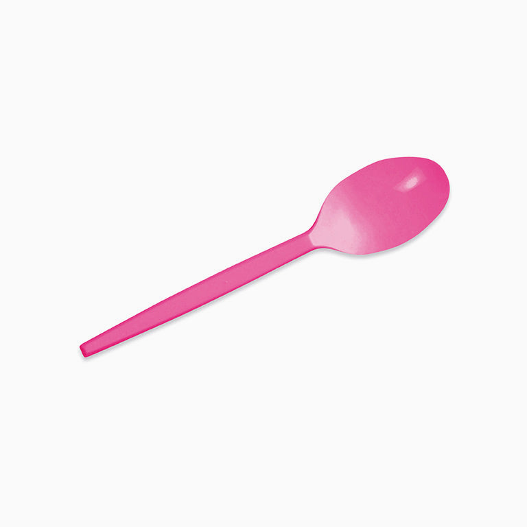 Cucchiaio di plastica riutilizzabile 16,5 cm di rosa