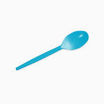 16.5 cm blue reusable plastic spoon