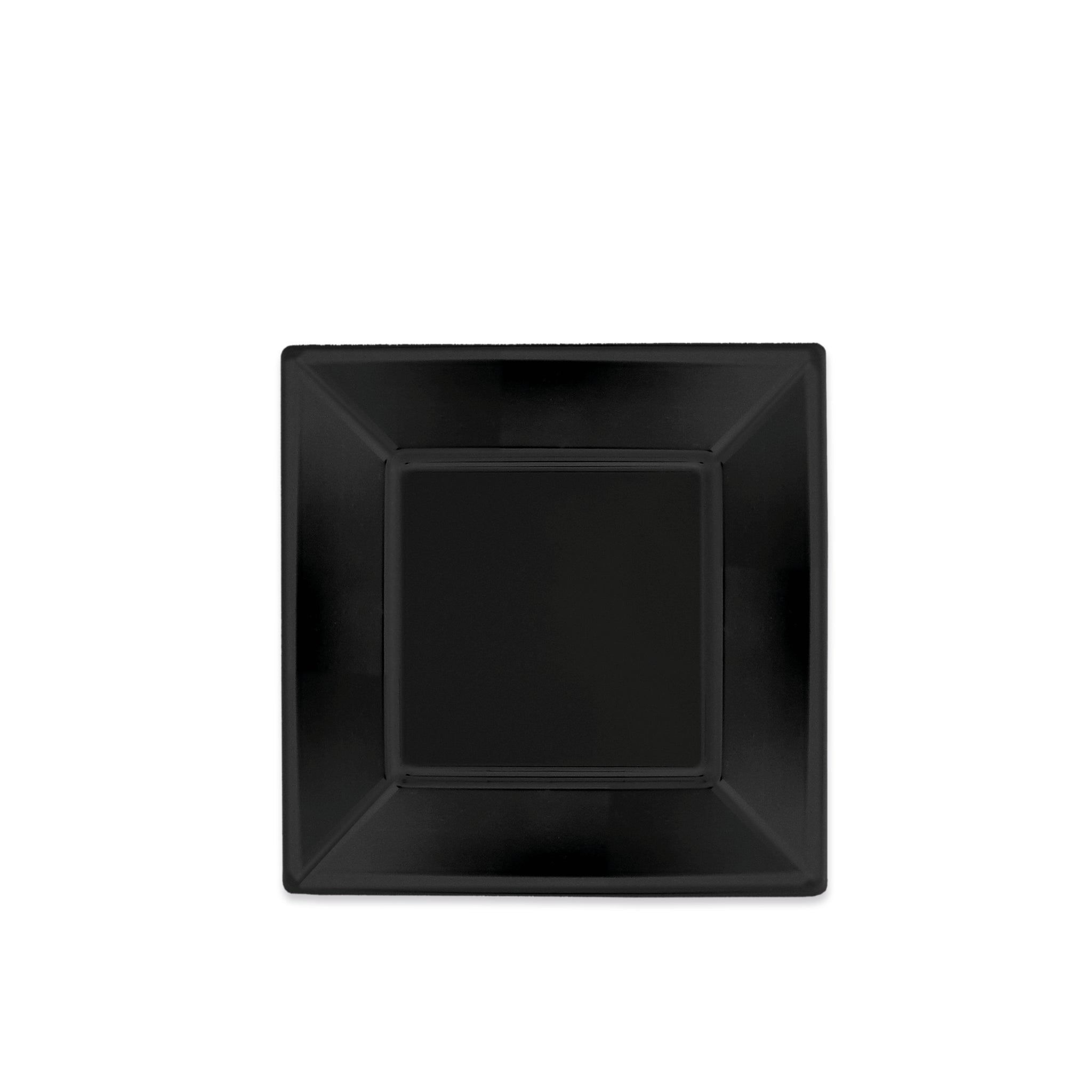 Square plastic plate 23 x 23 cm black