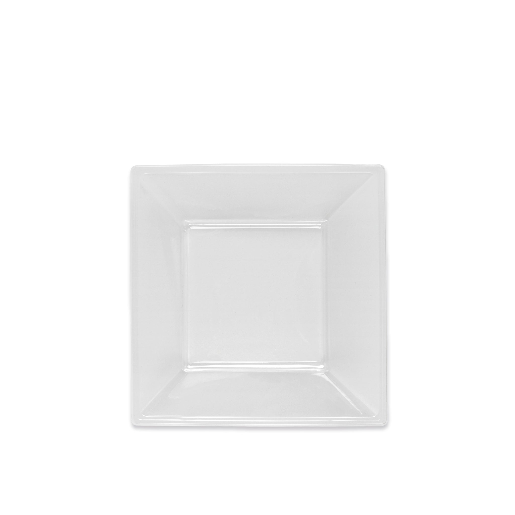 Prato de plástico quadrado 17 x 17 cm transparente