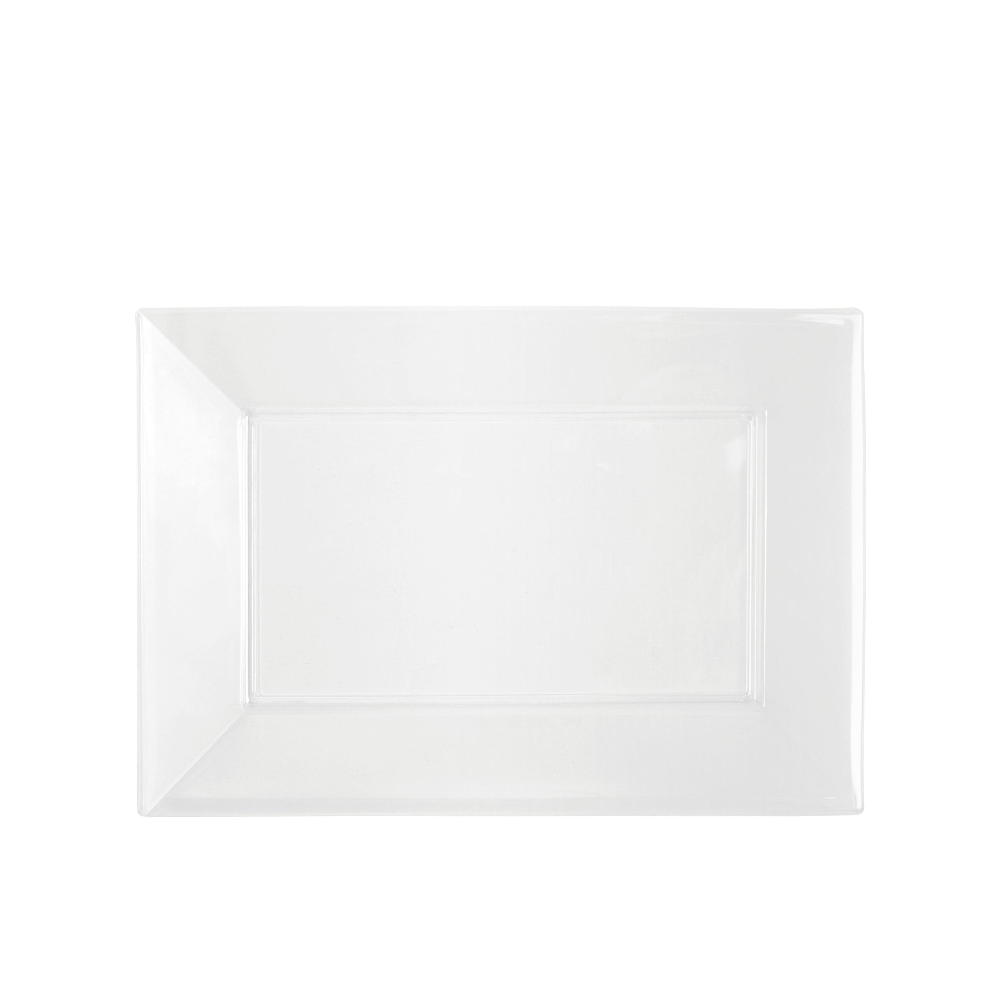 Plateau en plastique rectangulaire 33 x 22,5 cm blanc