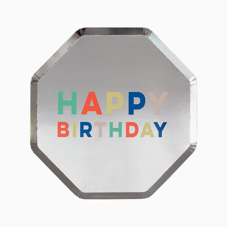 Octagonal Dishes "Happy Birthday"