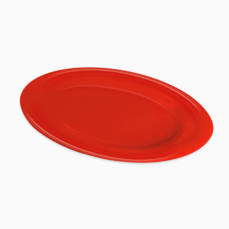 Oval tray 48 x 36 cm red