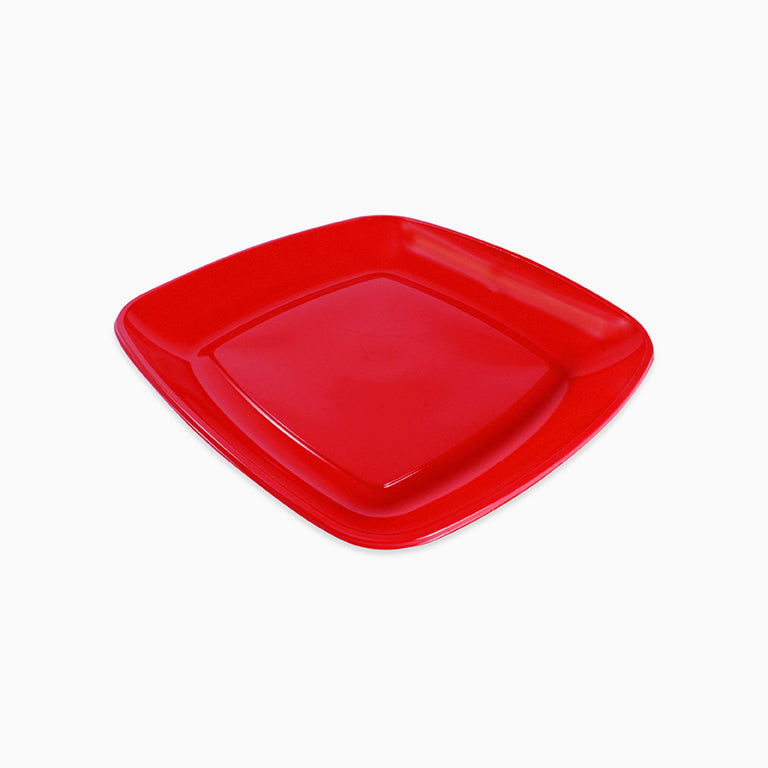 Plastic plastic dish 30.5 x 30.5 cm red
