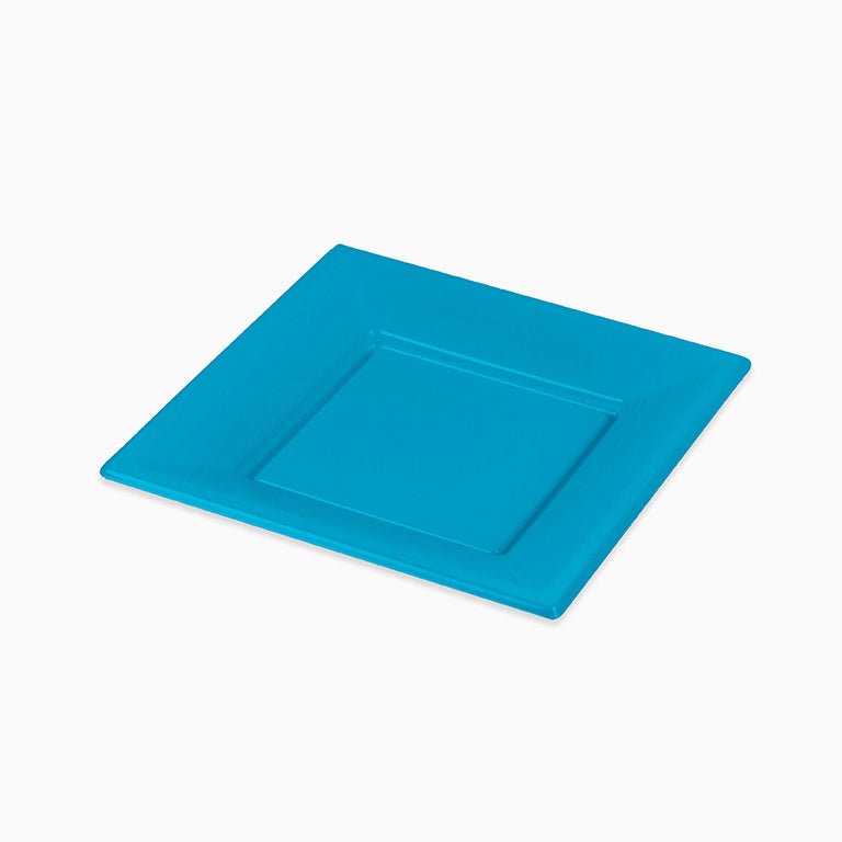 Plastic plastic dish 17x 17 cm blue