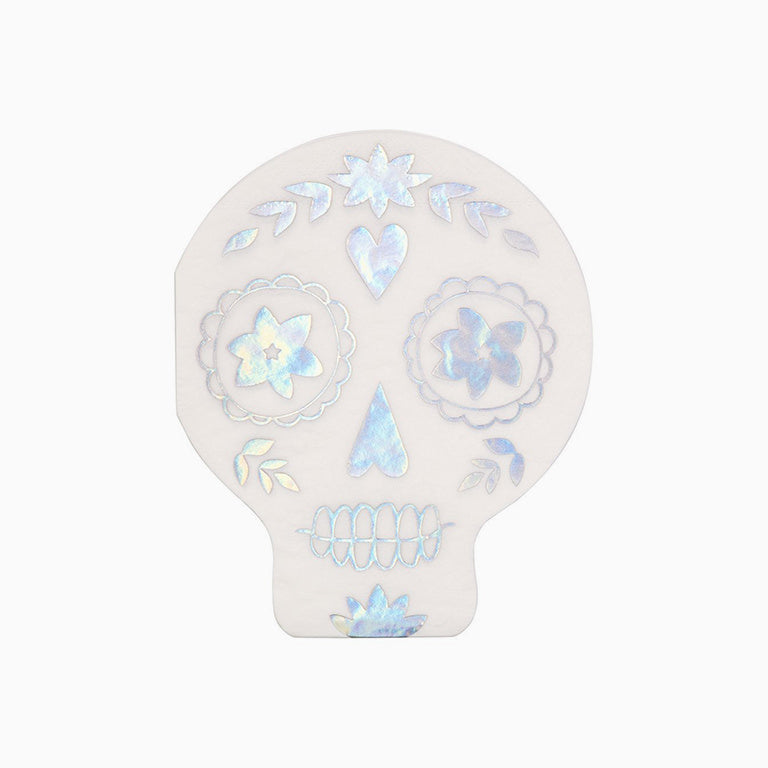 Holographic paper napkins Day of the dead