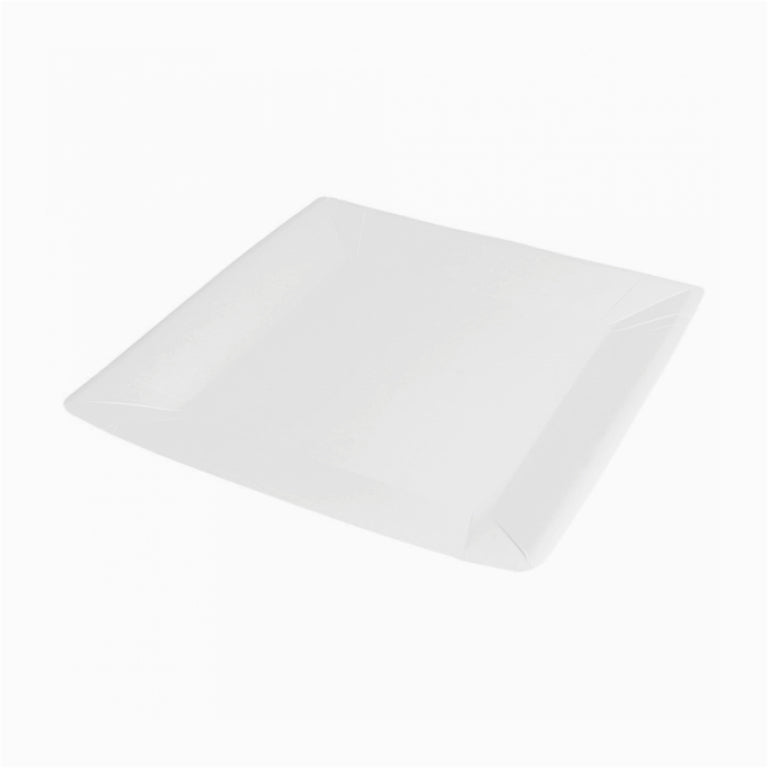 Cartone piatto quadrato bi-lacche 23 x 23 cm bianco