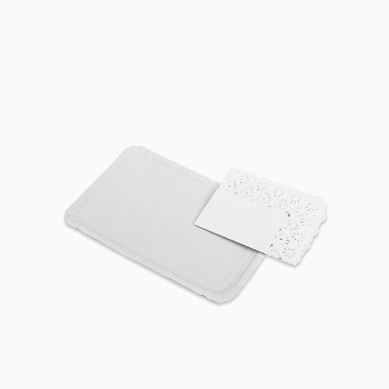 14 x 21 cm white rectangular block tray