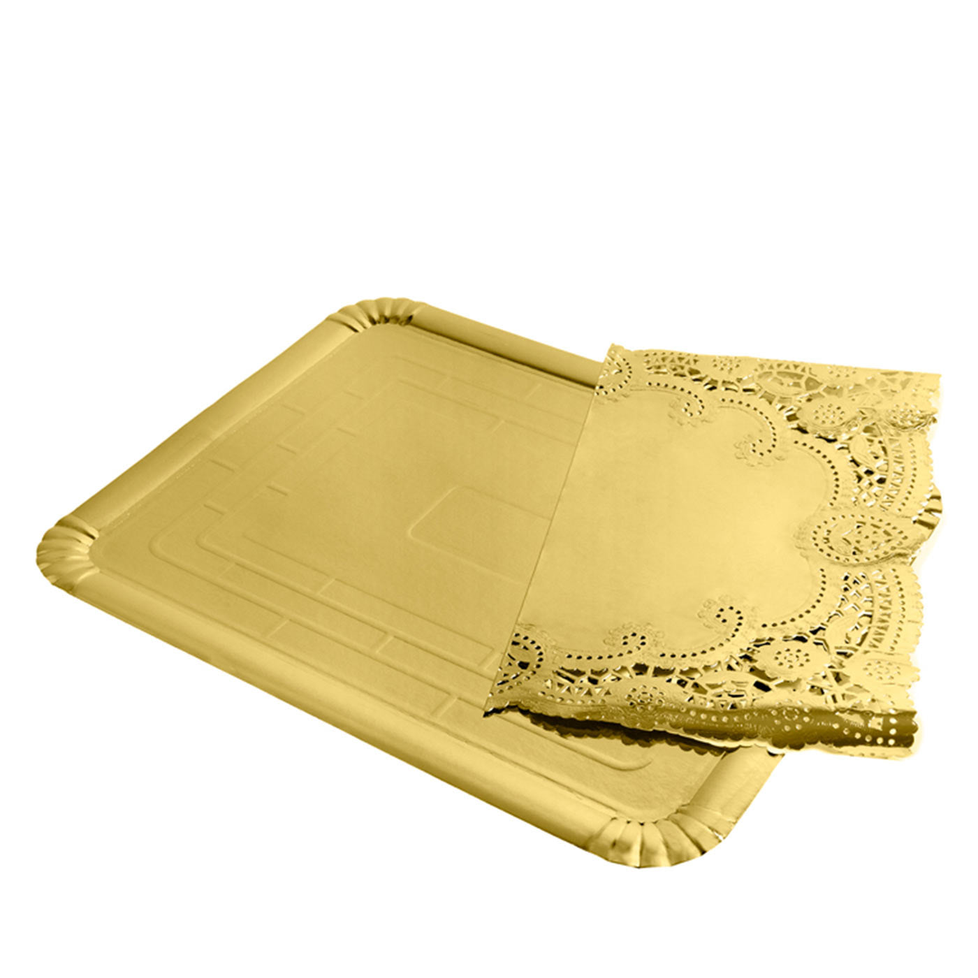 Rectangular block tray 40 x 50 cm gold