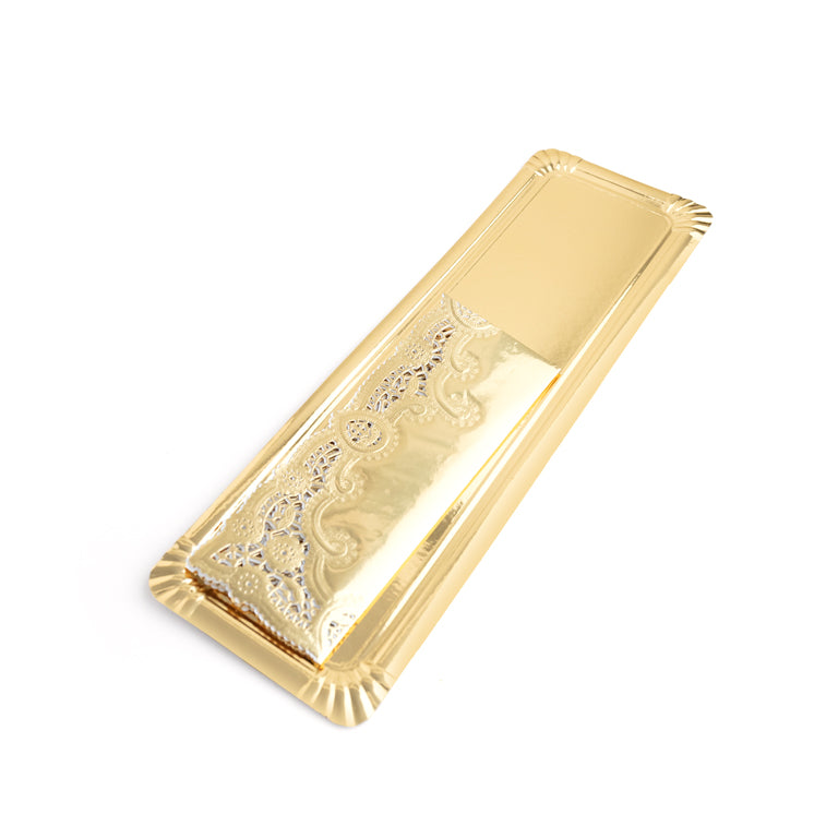 Bandeja retangular de loira 13 x 44 cm de ouro