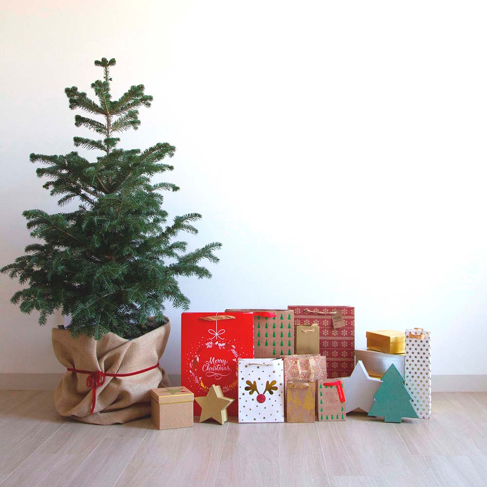 Sac-cadeau de Noël mini arbre
