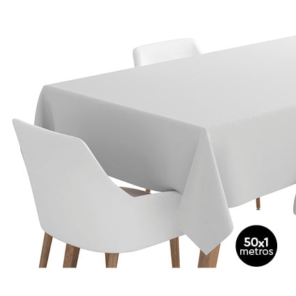 1 x 50 m weiße Tischdecke