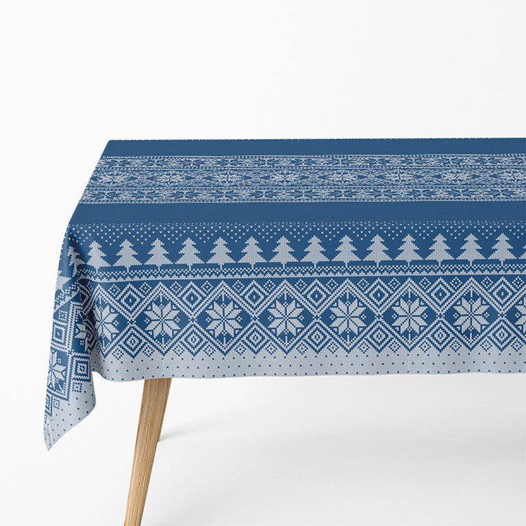 Rollo Mantel Navidad Decorado 1,20 x 4 m Azul