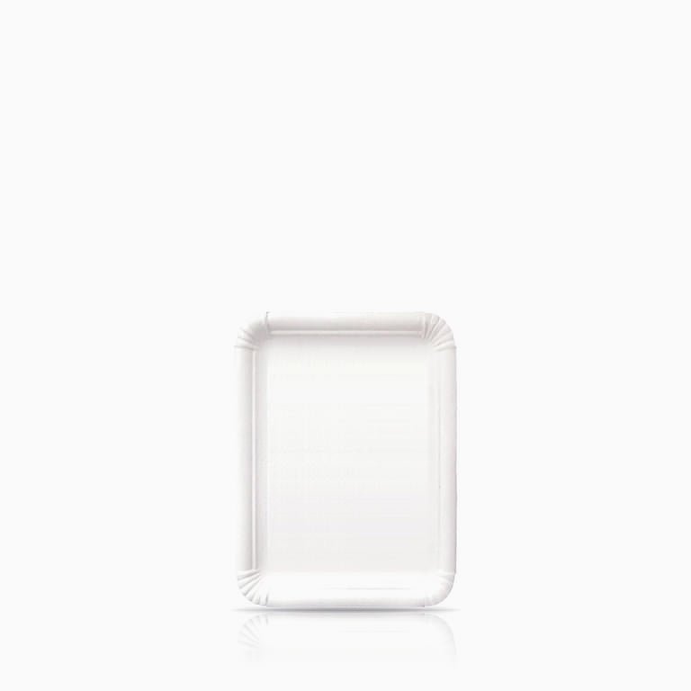 14 x 21 cm white rectangular cardboard tray