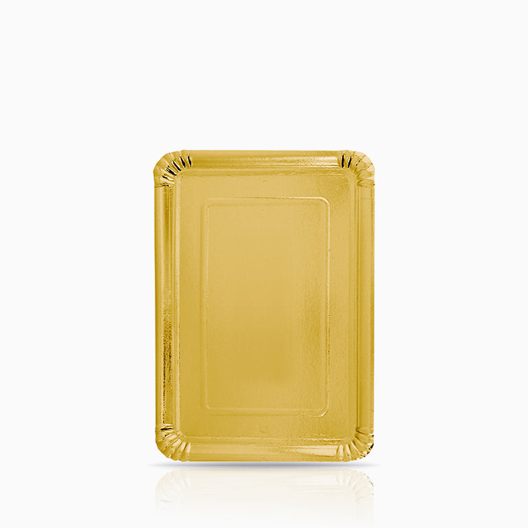 Bandeja Cartón Rectangular 22 x 28 cm Oro