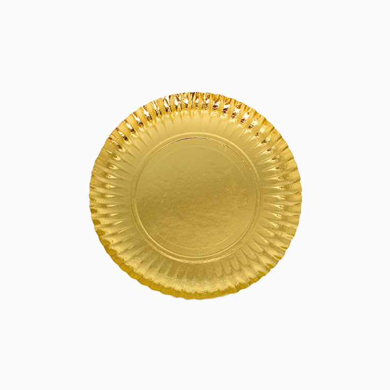 Round cardboard tray Ø 23 cm gold