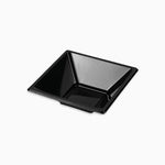Square deep plastic dish 17 x 17 cm black