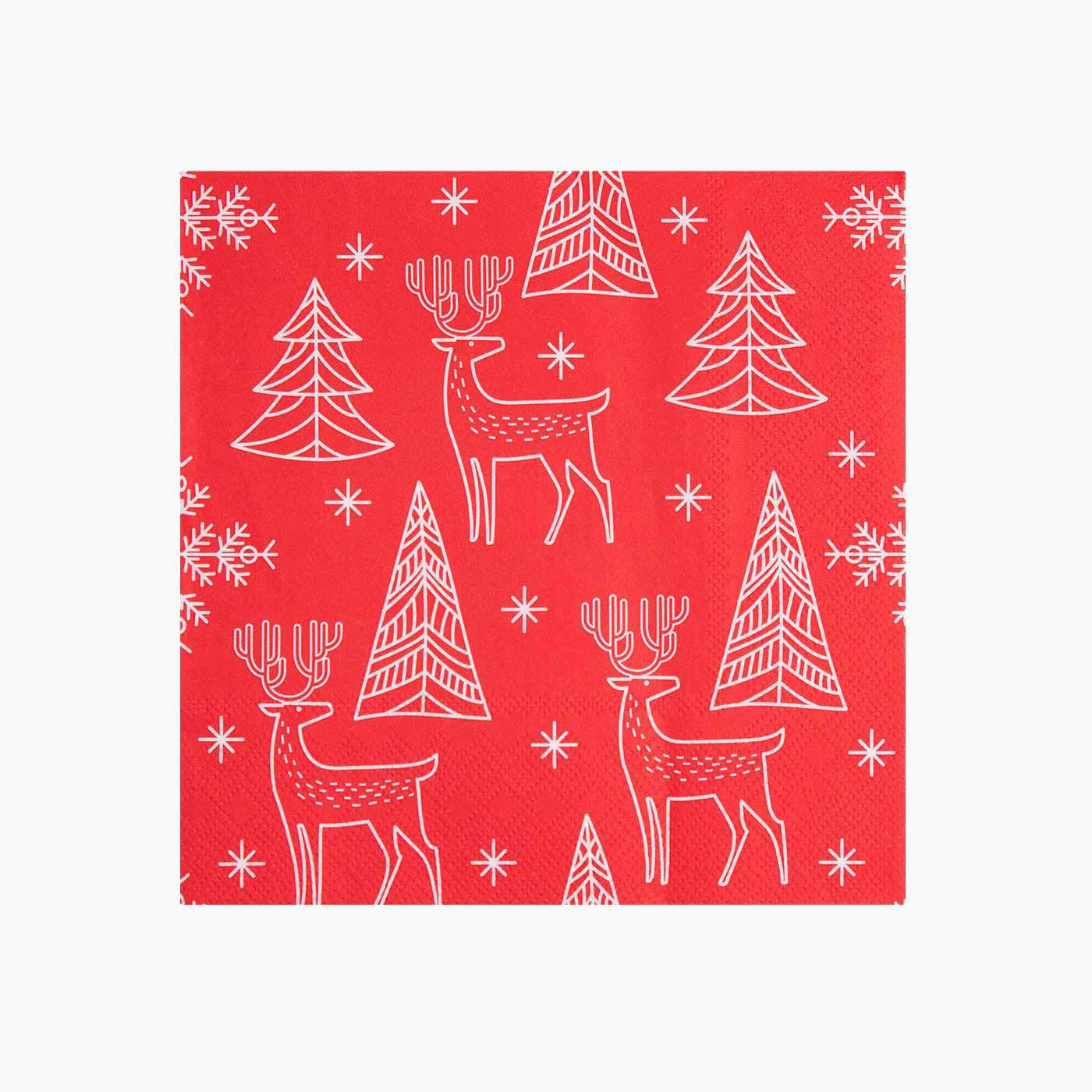 Christmas paper napkins red reinde