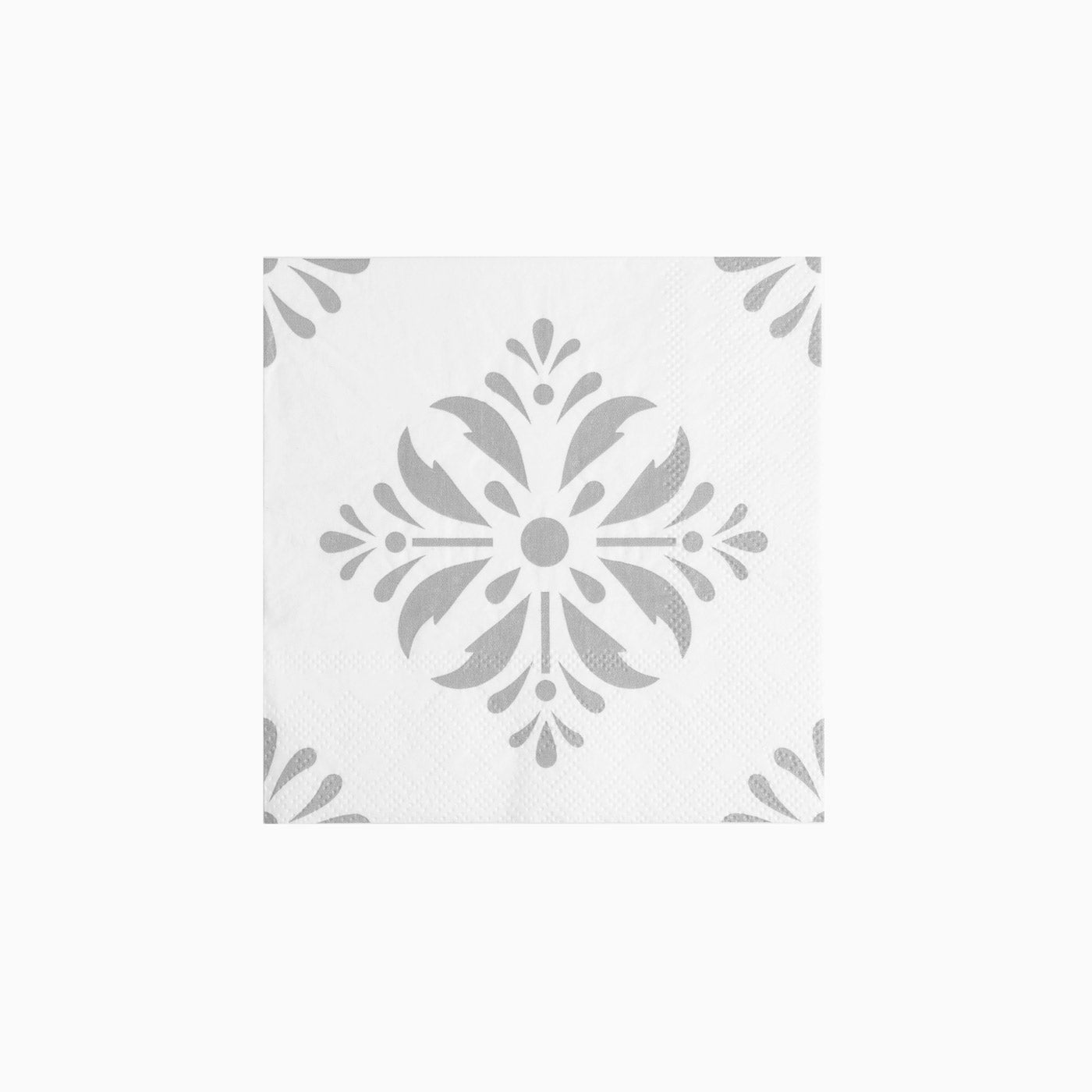 Napkins en papier de Noël 25x25 cm Fleur en argent