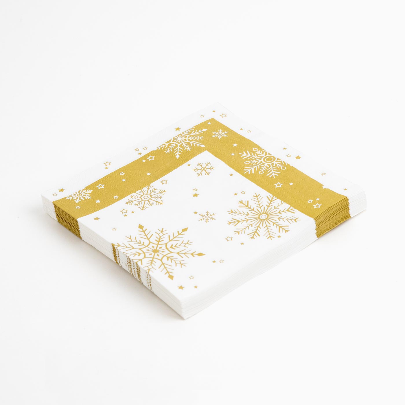 Papel Napkins 33x33 cm Christmas Snowflake Gold