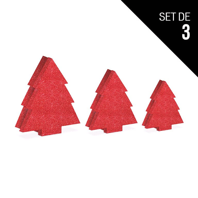 Set Cajas Regalo Navidad Forma Árbol Rojo