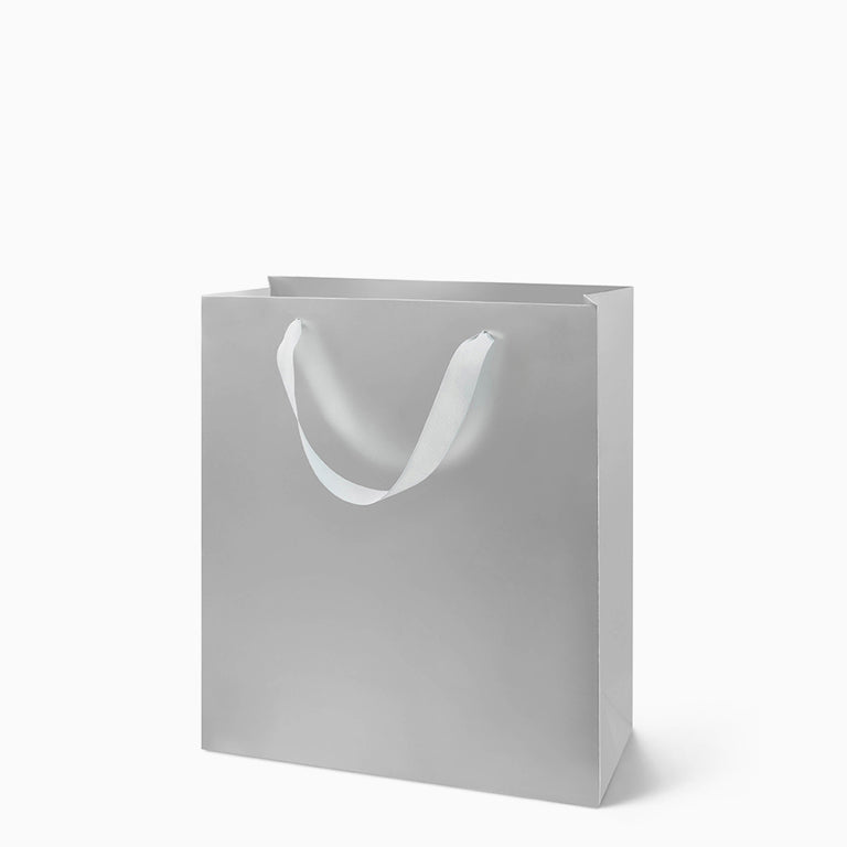 Silver metallic medium gift bag