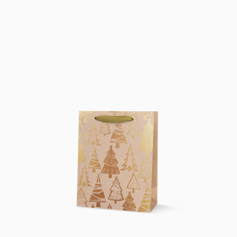 Bolsa de Natal pequena árvore dourada
