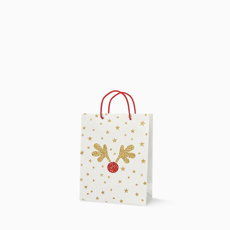 Piccola borsa regalo di Natale con renne