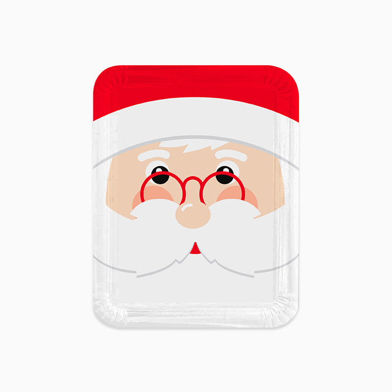 Bandeja Rectangular Navidad Cara Santa Claus