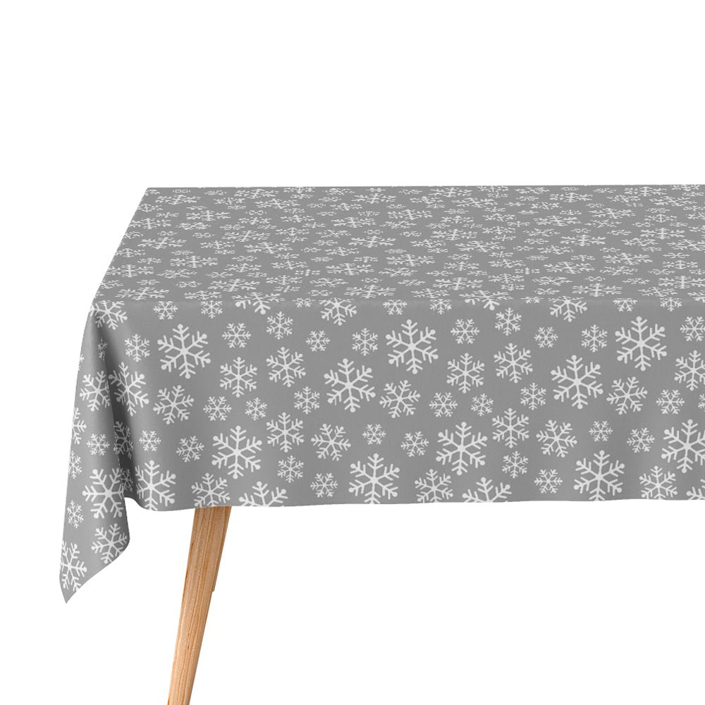 Mantel Plegado Impermeable Navidad Copos 1,20 x 1,80 cm Plata