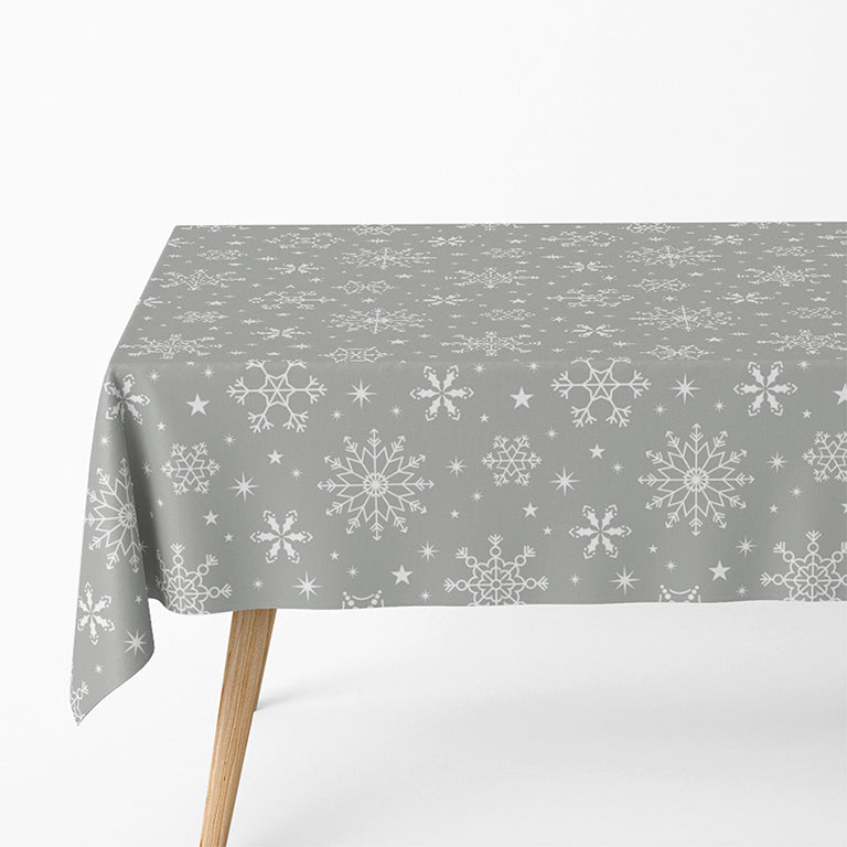 Roll Christmas Tablecloth Snowflakes 1.20 x 5 m Silver