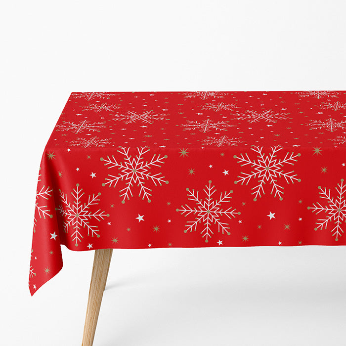 Rollo Mantel Navidad Copo Nieve 1,20 x 5 m Rojo