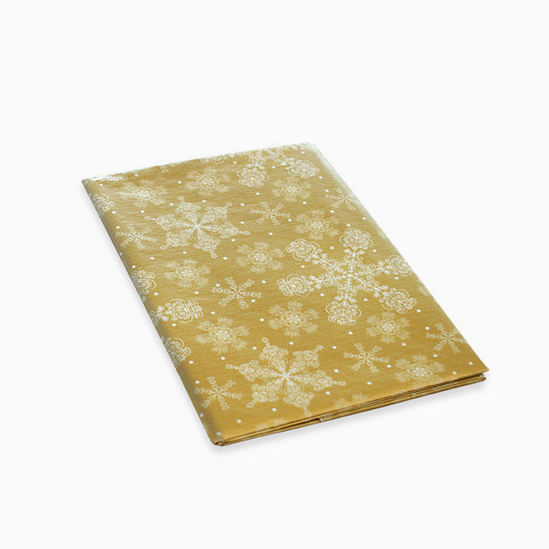 Mantel Plegado Impermeable Navidad Copo de Nieve 1,20 x 1,80 cm Oro